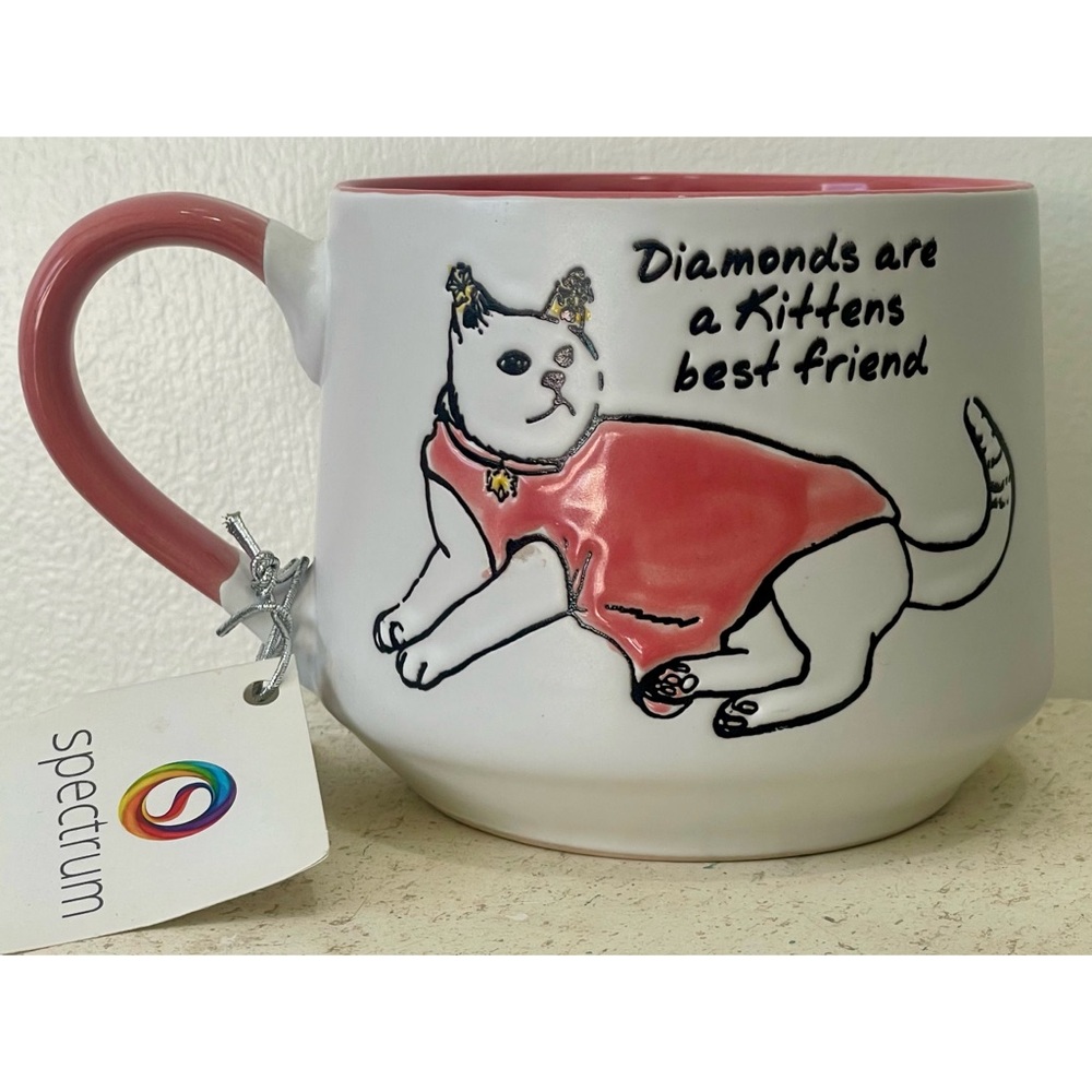 Spectrum Designz Diamonds Are A Kittens Best Friend Mug NWT!